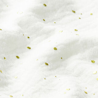 Muselina de algodón con manchas doradas dispersas – blanco/dorado, 