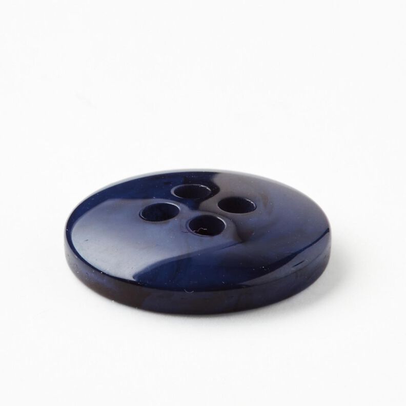 Botón de 4 agujeros jaspeado [Ø 15 mm] – índigo,  image number 3