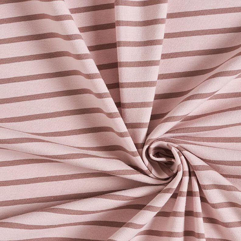 Punto de algodón con rayas estrechas y anchas – rosa viejo claro/rosa viejo oscuro,  image number 3