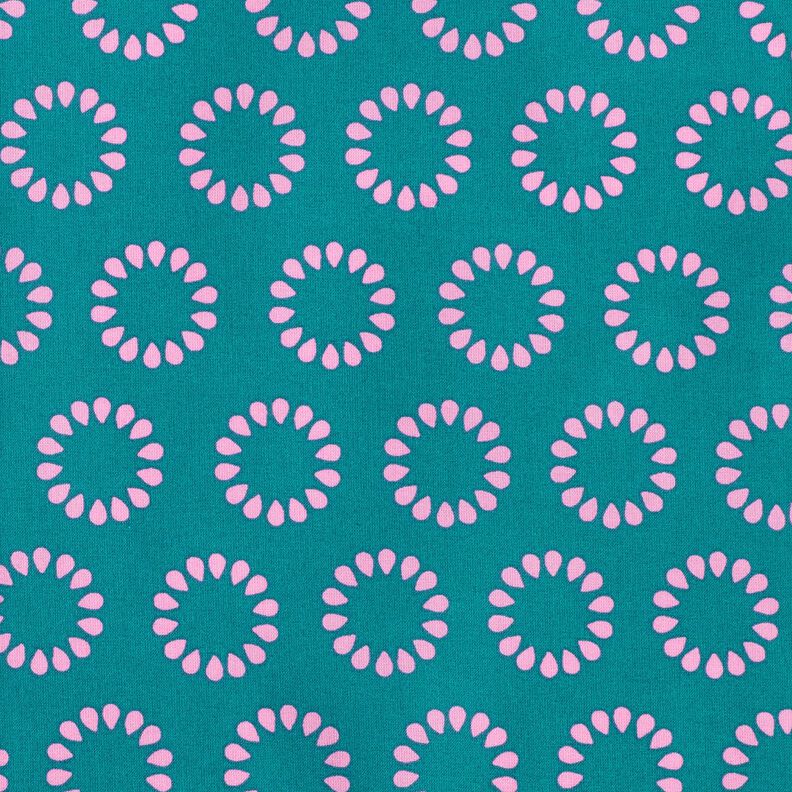 Algodón revestido Círcuos de colores – petroleo/violeta pastel,  image number 1