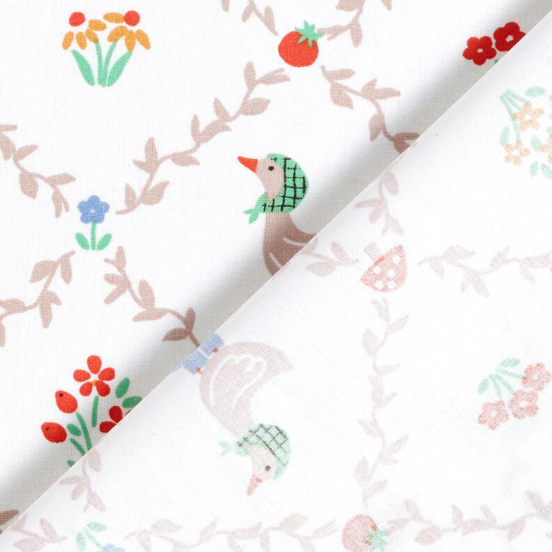 Popelina de algodón Casa de campo gansos – marfil/beige oscuro,  image number 4