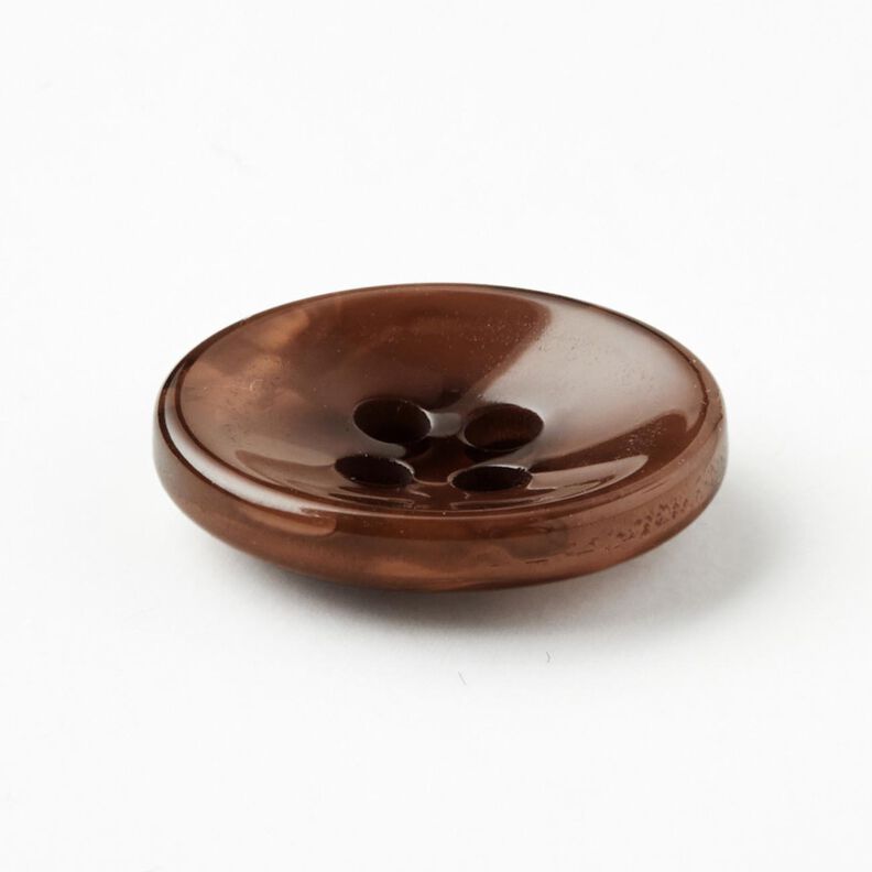 Botón de 4 agujeros jaspeado [Ø 15 mm] – marrón oscuro,  image number 2