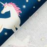 Tela decorativa Unicornios bailando Brilla en la oscuridad – azul océano/rosa,  thumbnail number 4