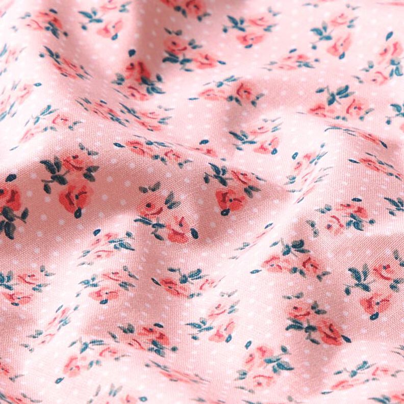 Tela de algodón Cretona Rosas pequeñas – rosa,  image number 2
