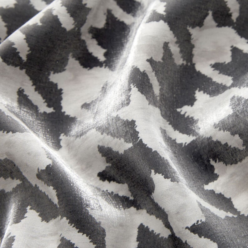 Mezcla de viscosa pata de gallo brillo metalizado – negro/blanco,  image number 3