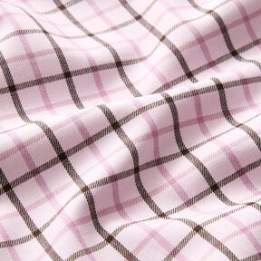 Tela de camisa de algodón con patrón de cuadros – rosado/violeta pastel, 