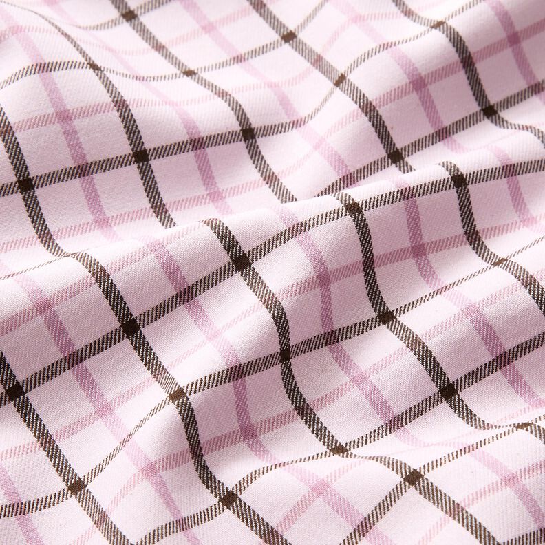 Tela de camisa de algodón con patrón de cuadros – rosado/violeta pastel,  image number 2