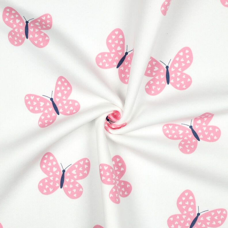 Sudadera Rugosa Mariposas grandes | Poppy Fabrics – marfil/rosa,  image number 3