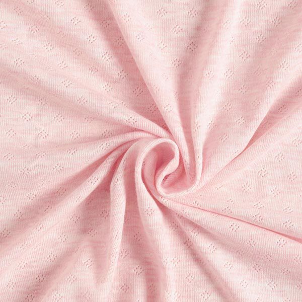 Jersey de punto fino con patrón de agujeros Melange – rosa oscuro,  image number 1