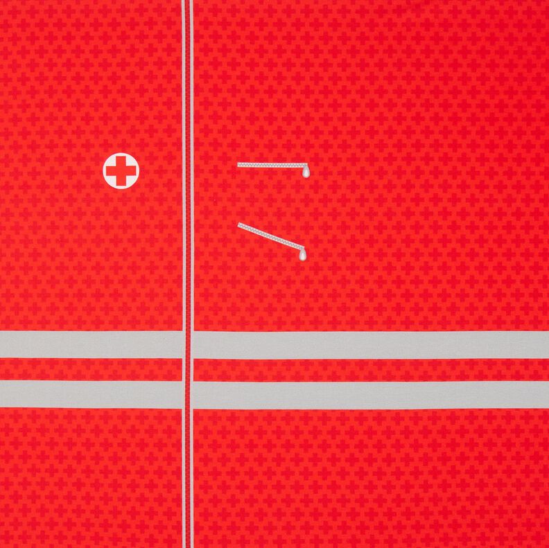 Felpa francesa Panel Convi&eacute;rtete en m&eacute;dico de urgencias | Stoff&Liebe &ndash; rojo/gris plateado,  image number 6