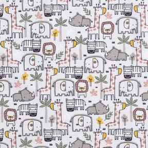 Tela de algodón Cretona Pequeños animales salvajes – gris plateado, 