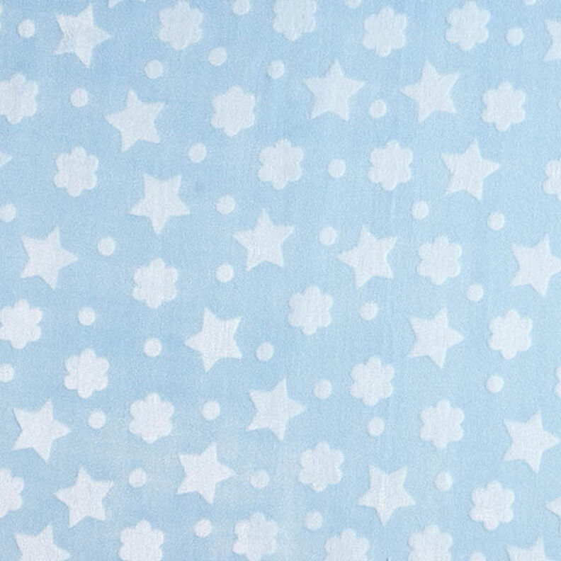 Polar suave Estrellas y flores – azul claro,  image number 1