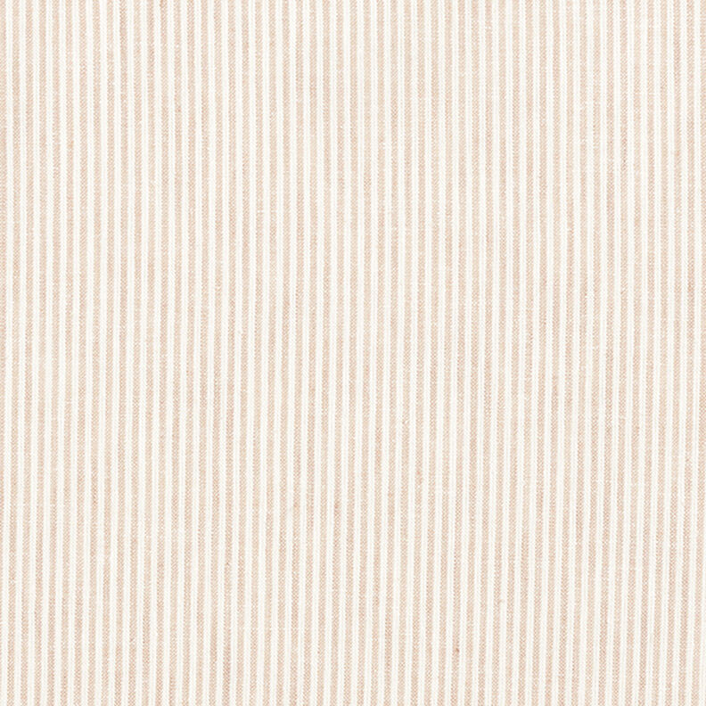 Mezcla de lino y algodón Rayas estrechas – beige/blanco lana,  image number 1