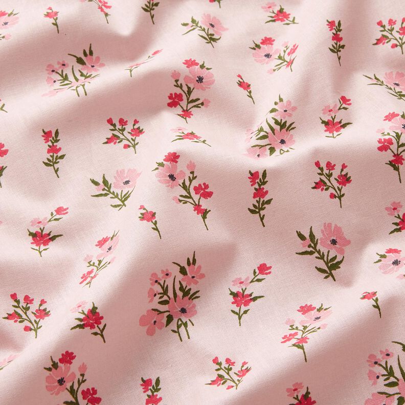 Tela de algodón Cretona Mini flores – rosado/rosa intenso,  image number 2
