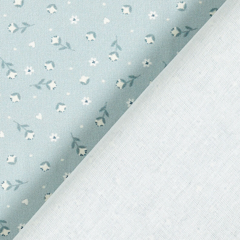 Tela de algodón Popelina Flores pequeñas – azul grisáceo pálido,  image number 4