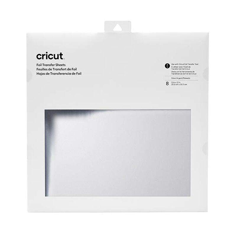 Láminas de transferencia Cricut [ 30,5 x 30,5 cm | 8 Unidad ] – plateado metálica,  image number 1