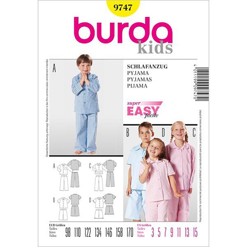 Pijama para niños, Burda 9747,  image number 1
