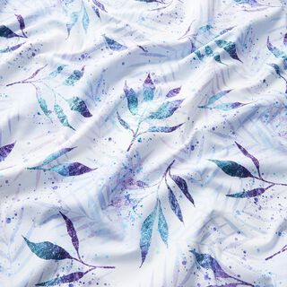 Tela de jersey de algodón Hojas mágicas | Glitzerpüppi – lila, 