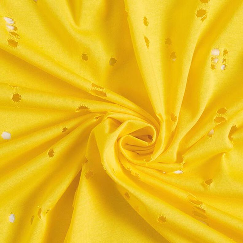 Tela de jersey de algodón Destroyed – amarillo limón,  image number 4