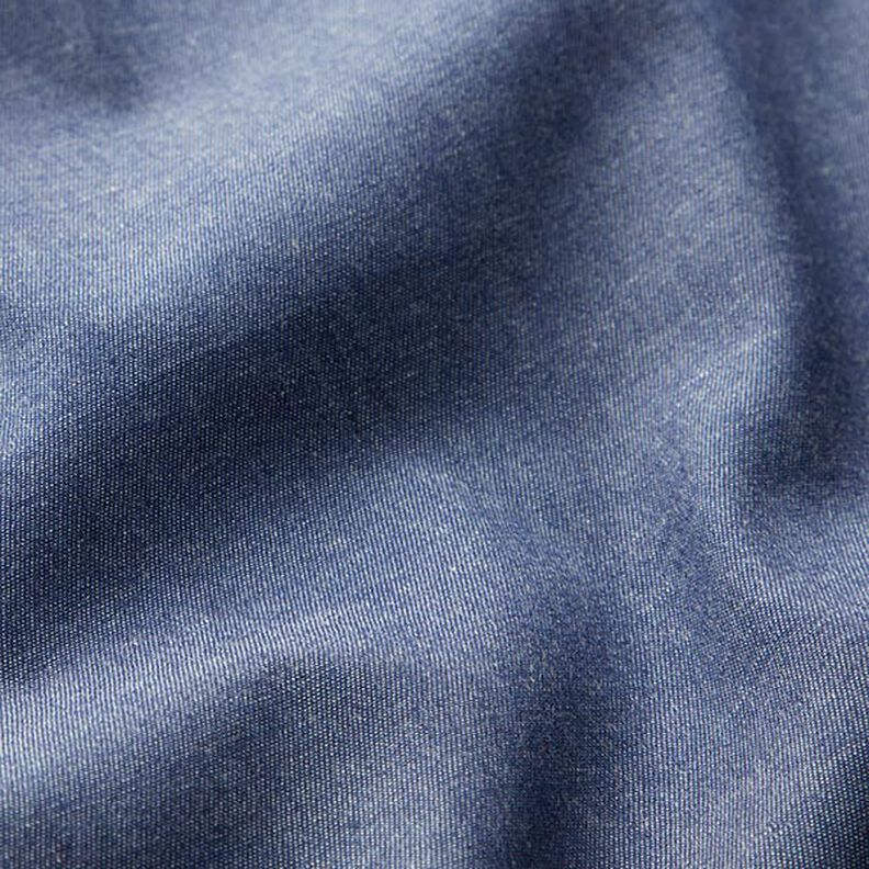 Tejido Chambray de algodón Apariencia vaquera – azul marino,  image number 2