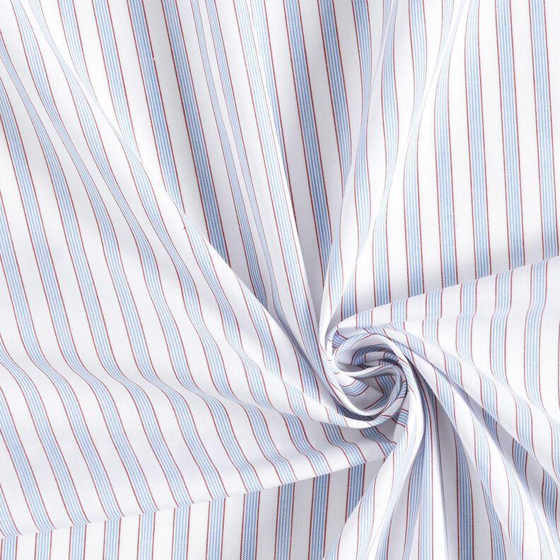 Tela de algodón rayas bicolor – blanco/azul claro,  image number 3