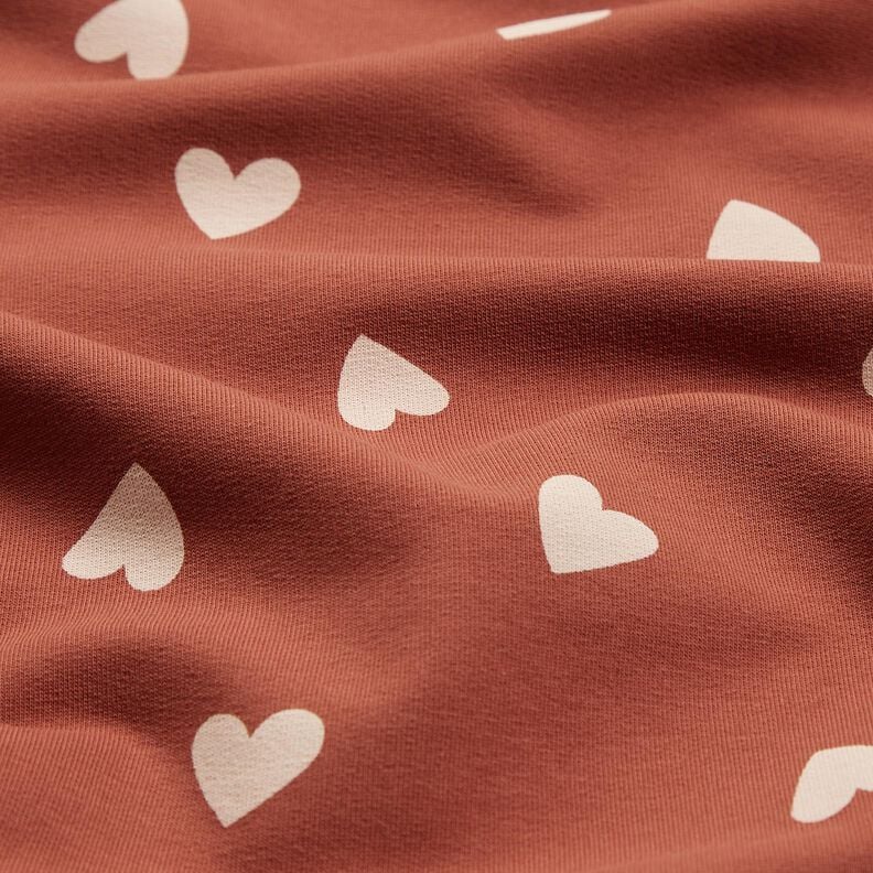 Felpa francesa veraniega Corazones dispersos &ndash; rojo oscuro,  image number 2