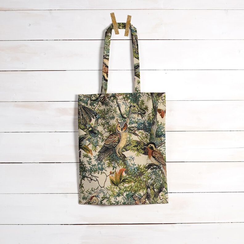 Tela decorativa Tapiz Pájaros artísticos – beige claro/pino,  image number 6