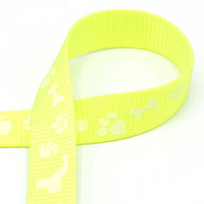 Cinta tejida reflectante Correa para perro [20 mm]  – amarillo neon, 