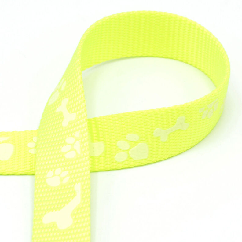 Cinta tejida reflectante Correa para perro [20 mm]  – amarillo neon,  image number 1