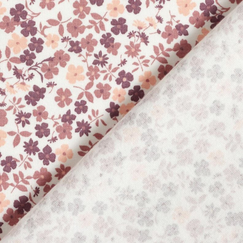 Tela de jersey de algod&oacute;n Mar de flores &ndash; blanco/lila,  image number 4