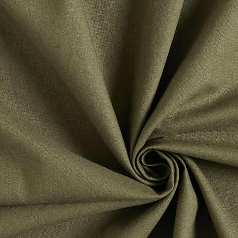Mezcla de lino y algodón Uni – oliva oscuro,  image number 1