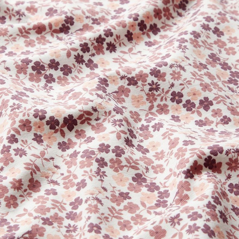 Tela de jersey de algod&oacute;n Mar de flores &ndash; blanco/lila,  image number 2