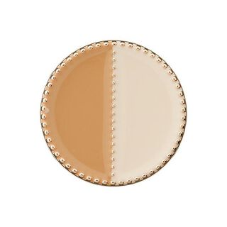 Botón de poliéster con ojal de metal [ Ø23 mm ] – marrón claro/blanco lana, 