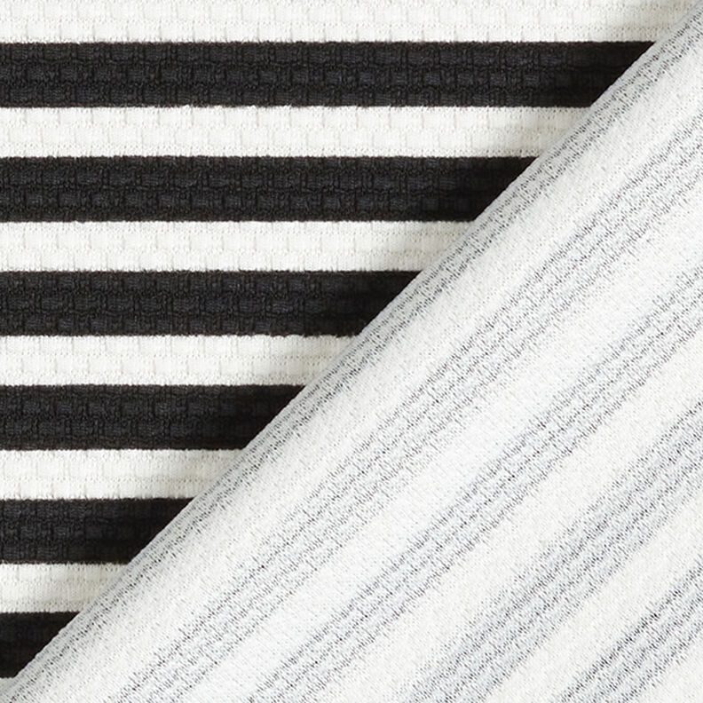 Estructura de punto jacquard con rayas horizontales – blanco/negro,  image number 4