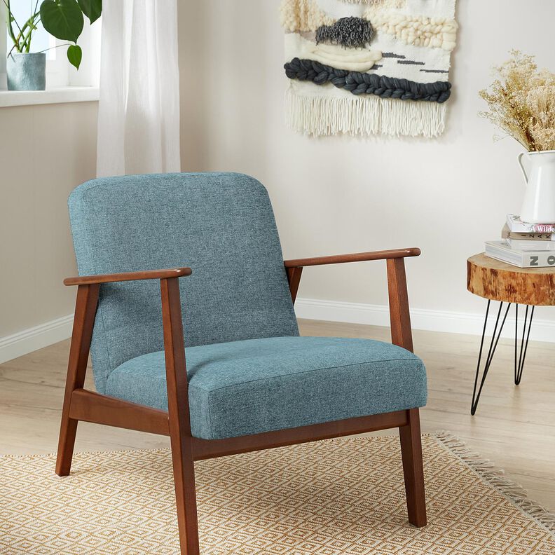 Tela de tapicería Chenilla Melange – petroleo ligera/gris plateado,  image number 5