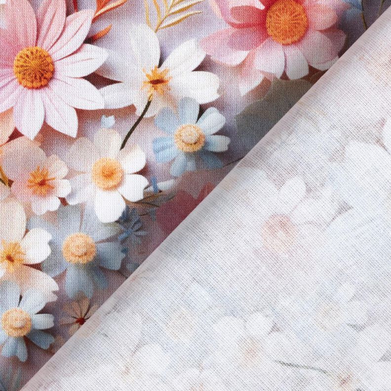 Popelina de algodón Flores de papel Impresión digital – rosa viejo claro,  image number 4