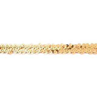 Ribete con lentejuelas elástico [20 mm] – oro metalizado, 
