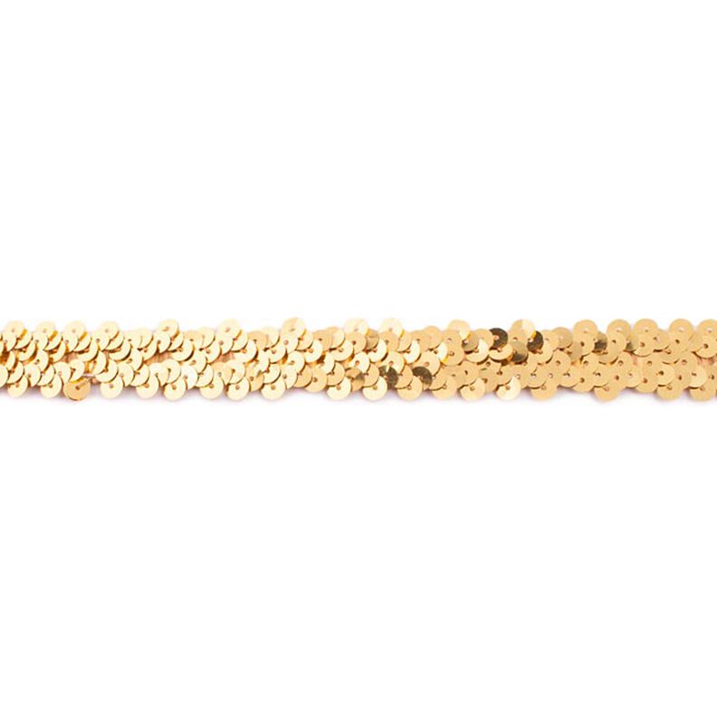 Ribete con lentejuelas elástico [20 mm] – oro metalizado,  image number 1