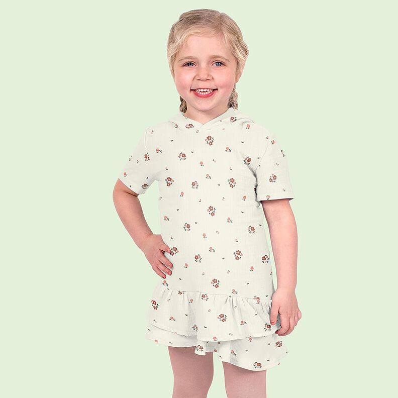 Muselina/doble arruga Flores &ndash; blanco,  image number 6