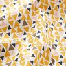Tela de algodón Cretona triángulos mini – rosa oscuro/amarillo curry,  thumbnail number 2