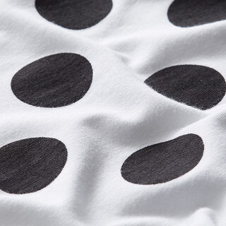 Tela de jersey de algodón Lunares grandes – blanco/negro, 
