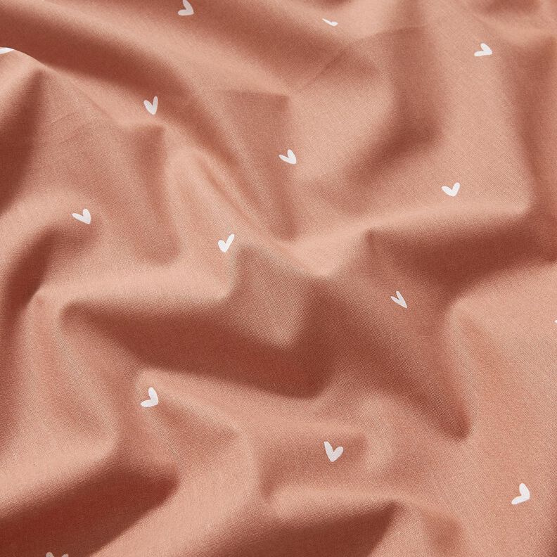 Popelina de algodón Corazones delicados – cobre,  image number 2