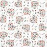 Tela de algodón Percal Flores en corazones – blanco/rosa,  thumbnail number 1