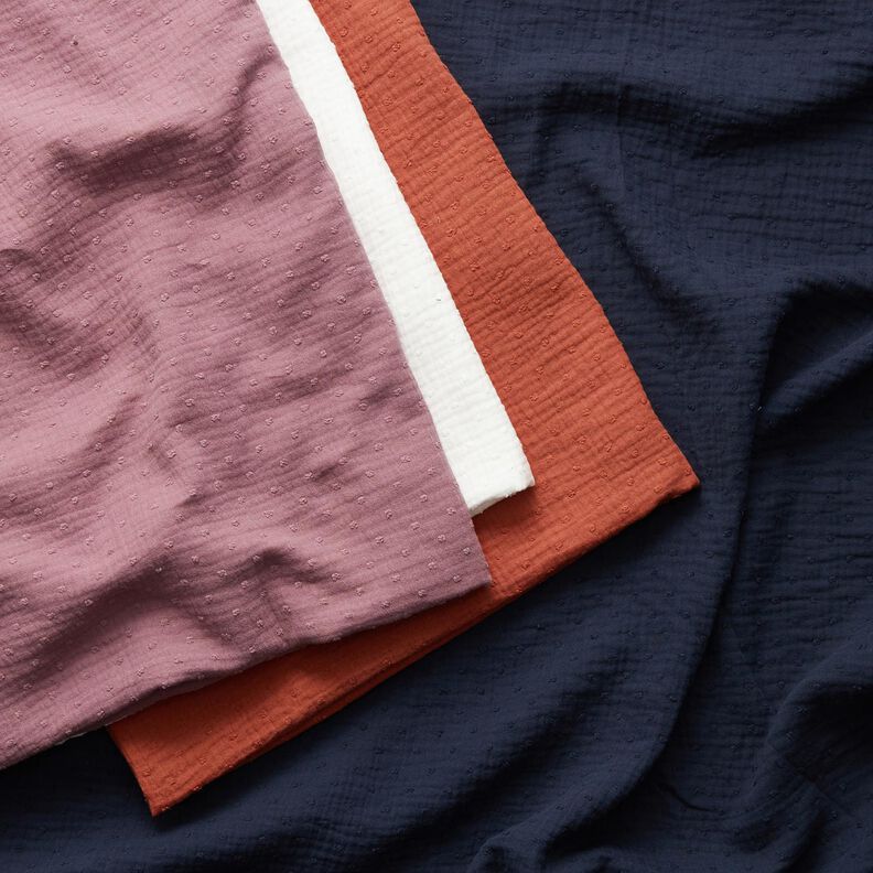 Muselina/doble arruga dobby – azul marino,  image number 7