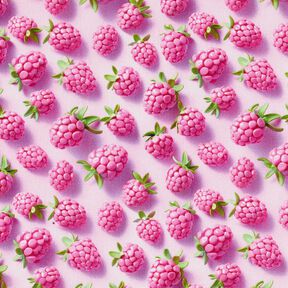 Tela de algodón Popelina Frambuesas brillantes – violeta pastel/verde manzana, 