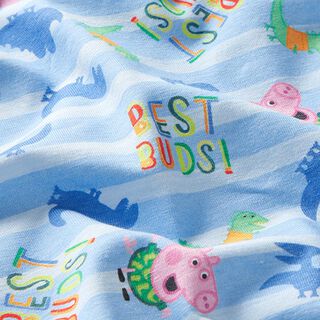 Tela de jersey de algodón Telas con licencia Peppa y George mejores amigos  | ABC Ltd. – azul, 
