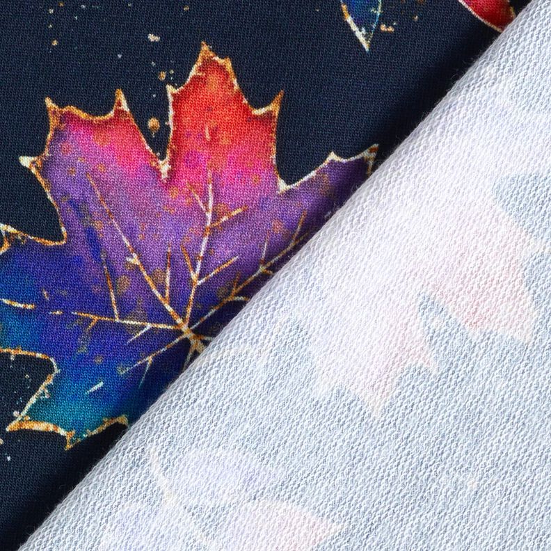 Felpa francesa Hojas de oto&ntilde;o coloridas | Glitzerp&uuml;ppi &ndash; azul noche/rojo fuego,  image number 4