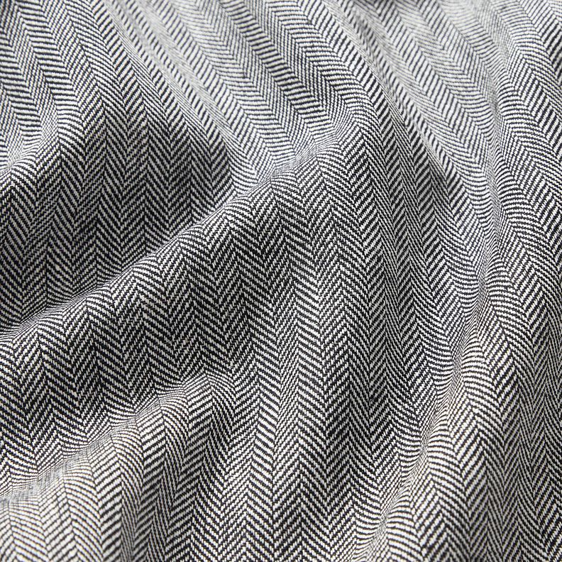 Mezcla de lino y algod&oacute;n Espina de pescado &ndash; negro,  image number 2