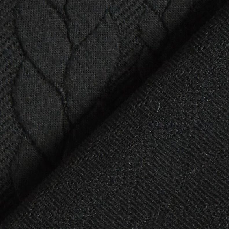 Tela de jersey jacquard Cloqué Punto trenzado – negro,  image number 4