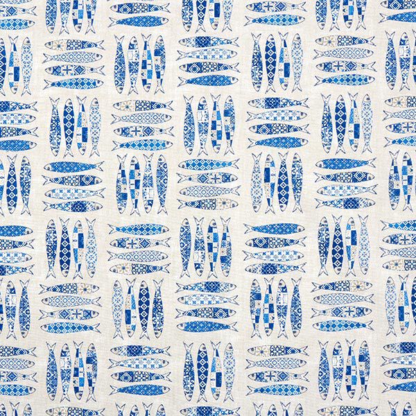 Tela decorativa Lona Sardinas – azul/naturaleza,  image number 1